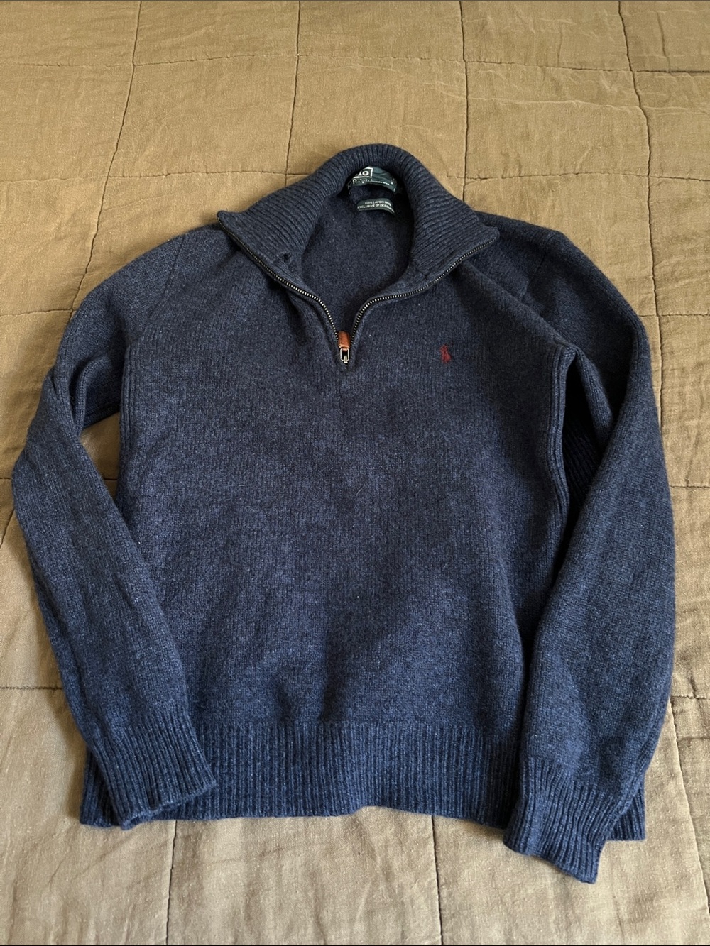 Polo by Ralph Lauren Navy Half-Zip Wool Sweater